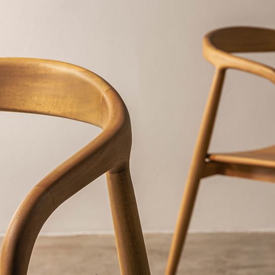 Holzstuhl Ludvika, abgerundet, natur