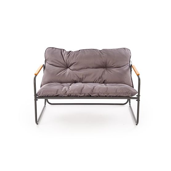 HUDSON, Garten-Set (Sofa, 2x Sessel, Tisch), grau / braun (1p=1Set)