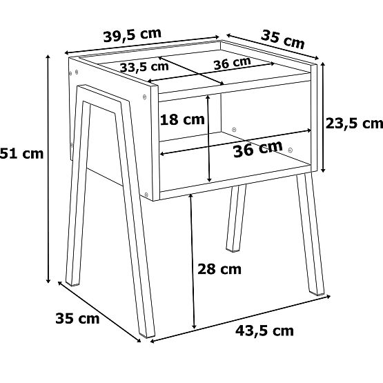 Industrieller Loft-Schrank Skive Rustic antike Eiche