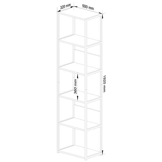 INDUSTRIELLES REGAL 500 SCHWARZ/EICHE CRAFT