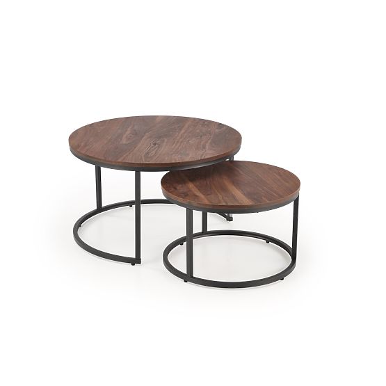 JAVA Set aus 2 Bänken, Nussbaum / Schwarz (1p=1 Stück)