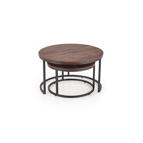 JAVA Set aus 2 Bänken, Nussbaum / Schwarz (1p=1 Stück)