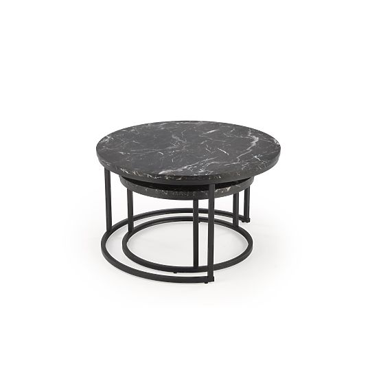 JAVA Set aus 2 Bänken, schwarzer Marmor / schwarz (1p=1 Stk.)