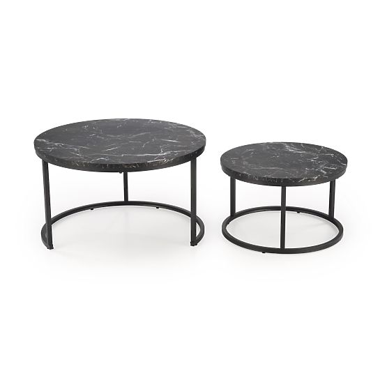 JAVA Set aus 2 Bänken, schwarzer Marmor / schwarz (1p=1 Stk.)
