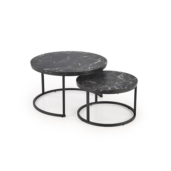 JAVA Set aus 2 Bänken, schwarzer Marmor / schwarz (1p=1 Stk.)