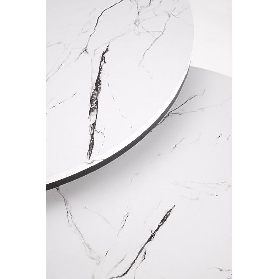 JAVA Set aus 2 Tischen, weißer Marmor / schwarz (1p=1Stk)