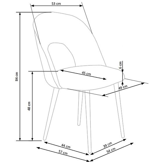 K384 Stuhl dunkelgrün / schwarz (1p=4 Stk.)