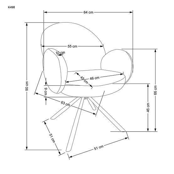 K498 Stuhl Cappuccino (1p=2 Stk.)
