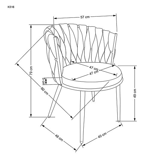 K516 Stuhl grau (1p=2 Stk.)