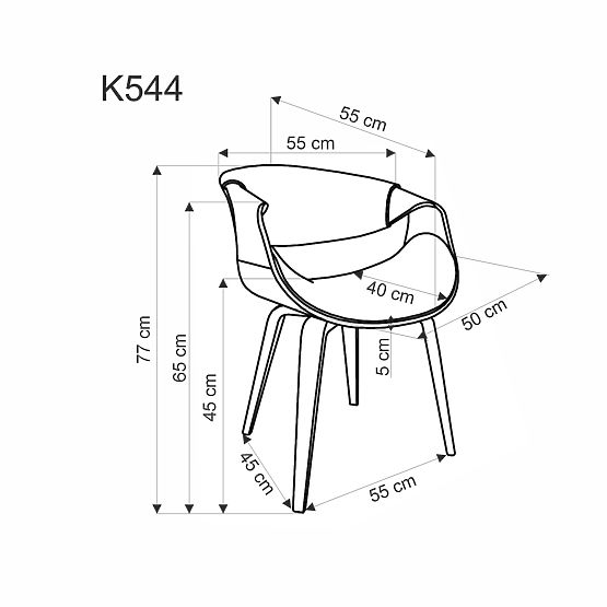 K544 Stuhl grau / nussbaum (1p=1Stk)