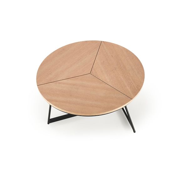 KARIDA Couchtisch aus Naturholz Eiche/Schwarz (1p=1 Stk)
