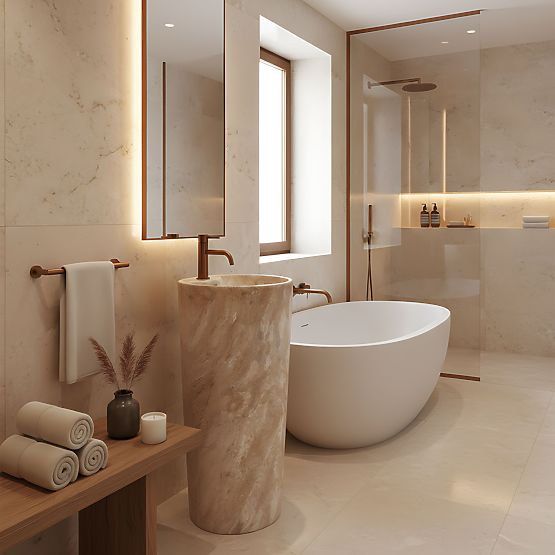 Keramisches Freistehendes Waschbecken Blanka Savana Matt