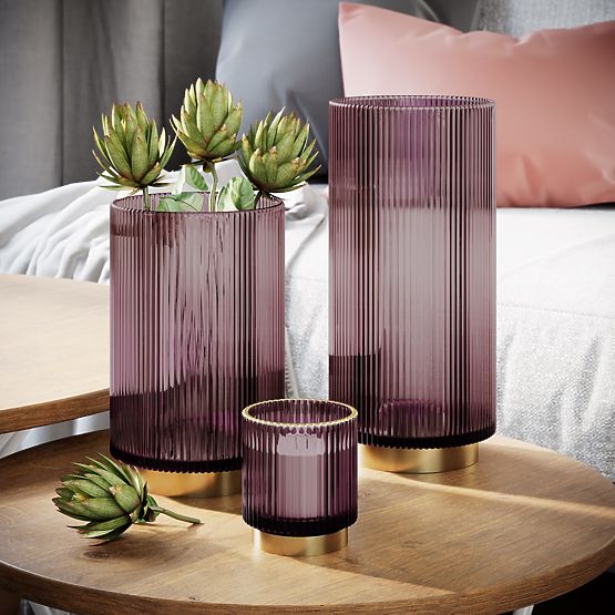 Kerzenhalter POMPEY Farbe Lila ameliahome