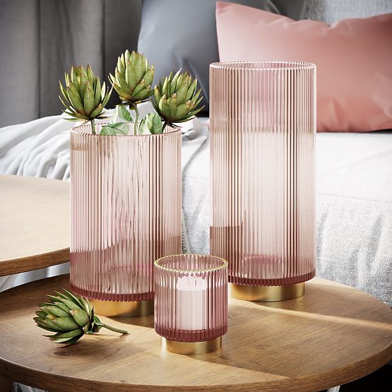 Kerzenhalter POMPEY Farbe Puderrosa ameliahome