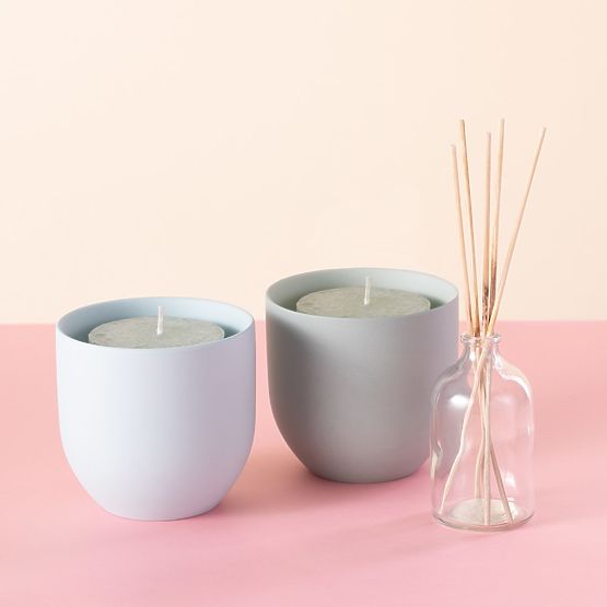 Kerzenhalter SHIRE Farbe Hellblau moderner Stil für Innenräume ameliahome