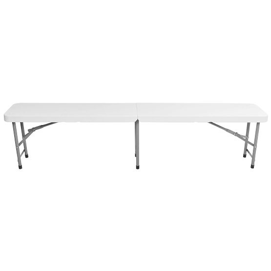 Klappbare Cateringbank 180 cm weiß