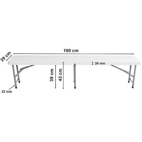 Klappbare Cateringbank 180 cm weiß