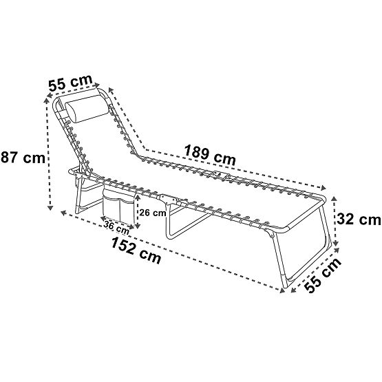 Klappbare Gartenliege verstellbar FENIKS schwarz