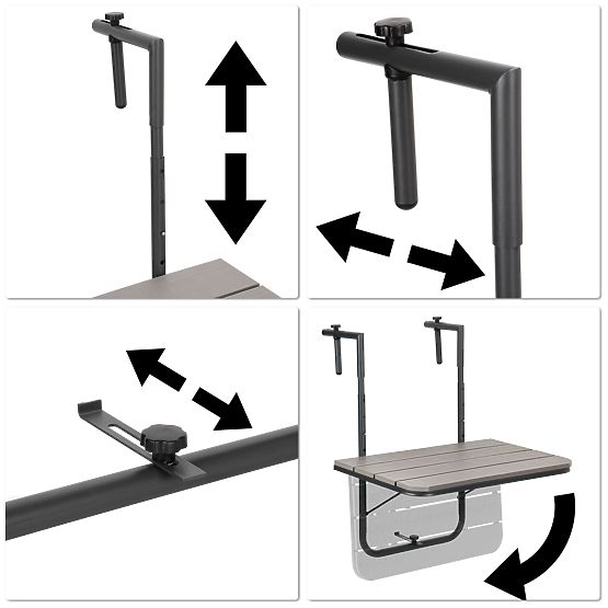 Klappbarer Balkontisch ARETTO grau