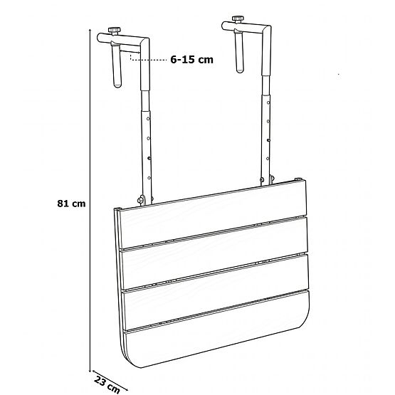 Klappbarer Balkontisch ARETTO grau