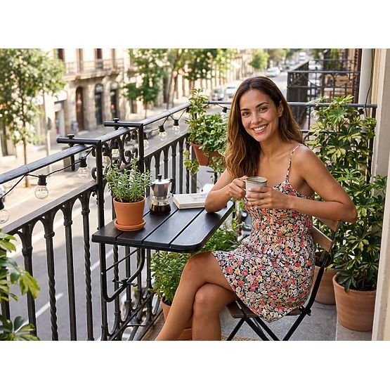 Klappbarer Balkontisch ARETTO schwarz