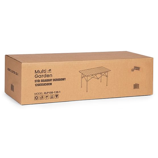 Klappbarer Campingtisch 120x55 cm mit Tasche schwarz MultiGarden