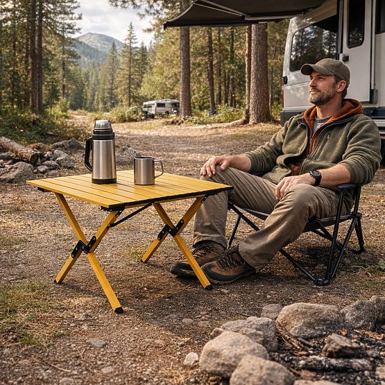 Klappbarer Campingtisch 60x60 cm mit Tasche MultiGarden