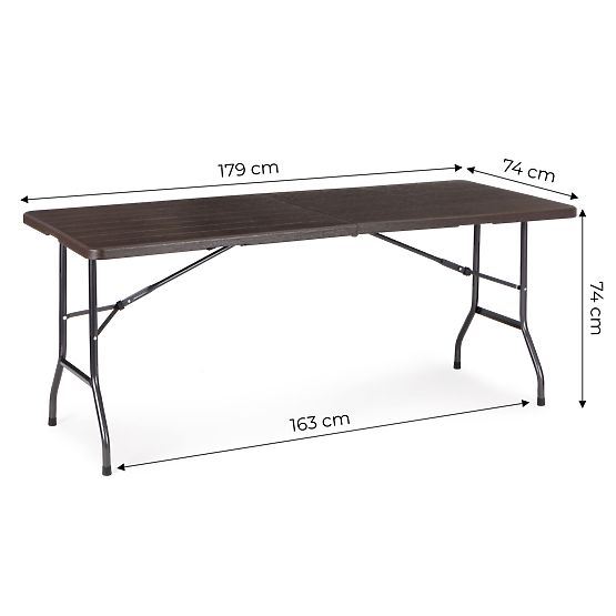Klappbarer Catering-Bankett-Gartentisch 180 cm braun ModernHome
