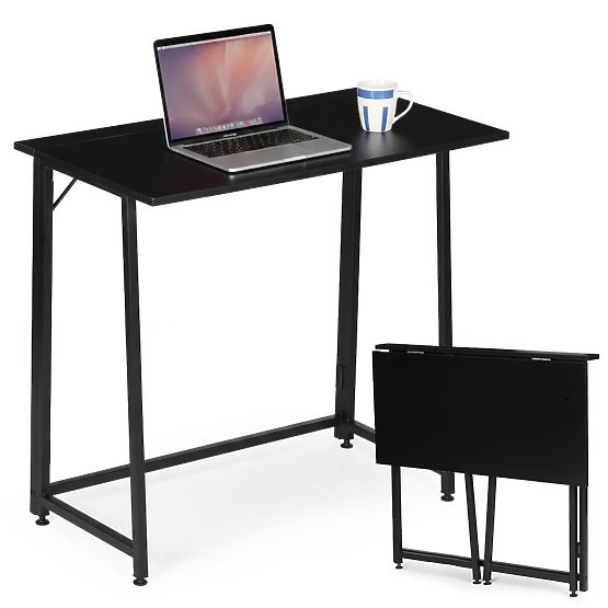Klappbarer Computertisch 80x45 cm Laptop-Tisch schwarz ModernHome