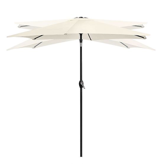 Klappbarer Garten-Balkon-Sonnenschirm verstellbar 210 cm beige