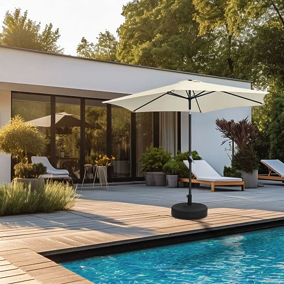 Klappbarer Garten-Balkon-Sonnenschirm verstellbar 210 cm beige