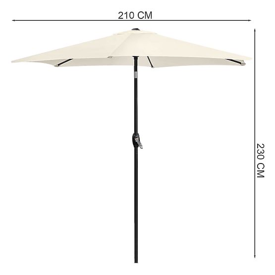 Klappbarer Garten-Balkon-Sonnenschirm verstellbar 210 cm beige