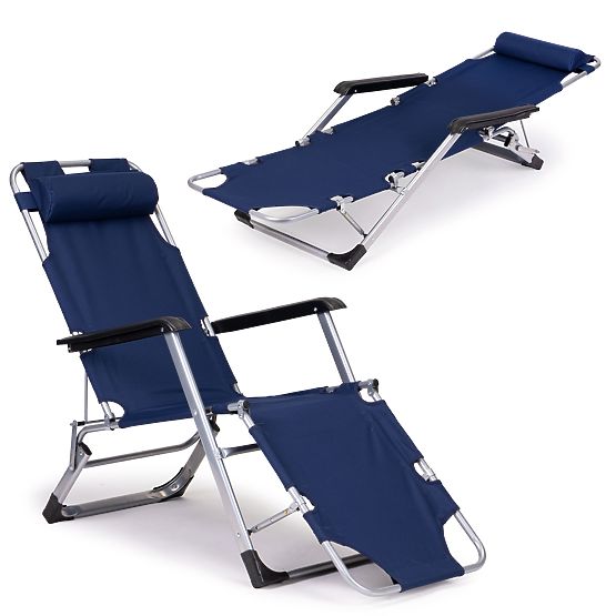 Klappbarer Garten-Strandstuhl 2-in-1 Liegestuhl