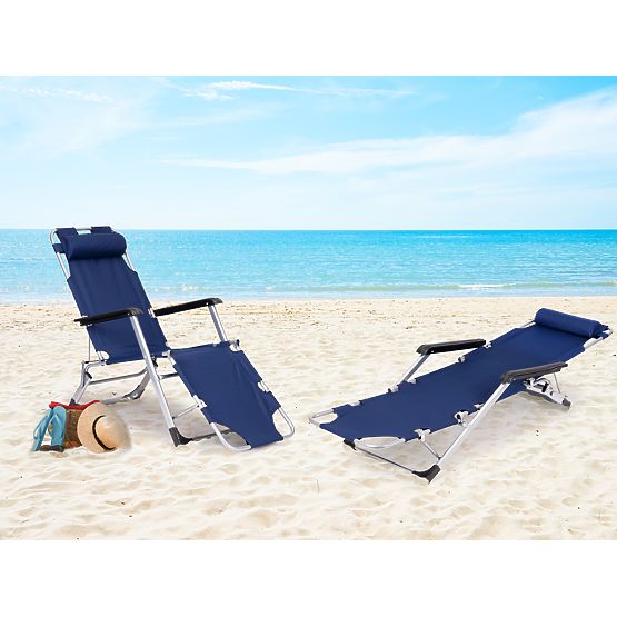 Klappbarer Garten-Strandstuhl 2-in-1 Liegestuhl