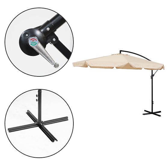 Klappbarer Sonnenschirm für die Terrasse - Beige