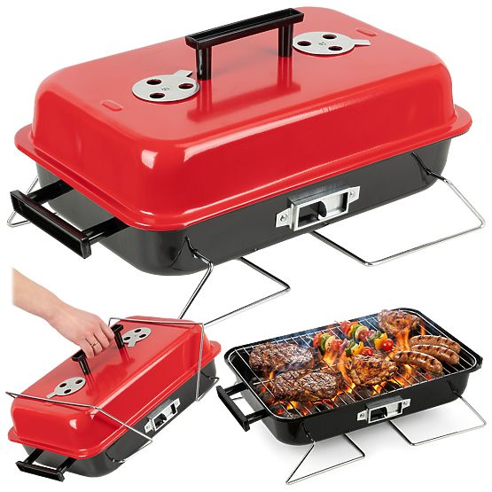 Klappbarer tragbarer Holzkohlegrill CAMPAL mit Deckel