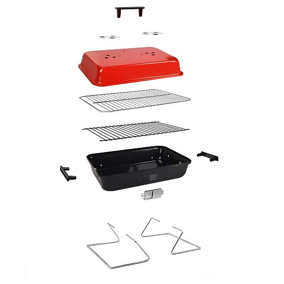 Klappbarer tragbarer Holzkohlegrill CAMPAL mit Deckel