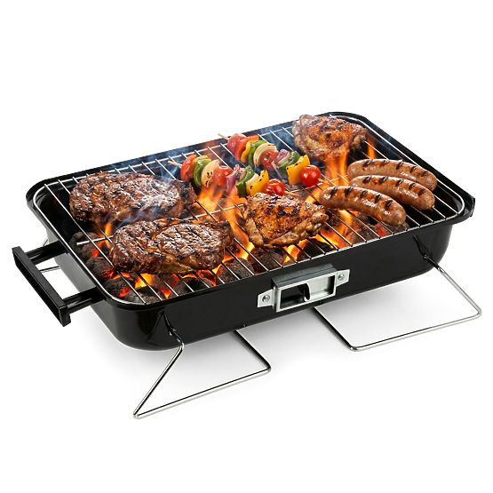 Klappbarer tragbarer Holzkohlegrill CAMPAL mit Deckel