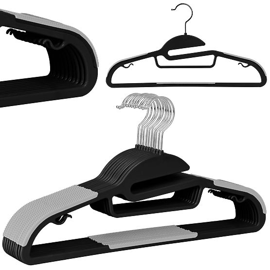 Kleiderbügel Flexi Set 10 Stück schwarz-grau