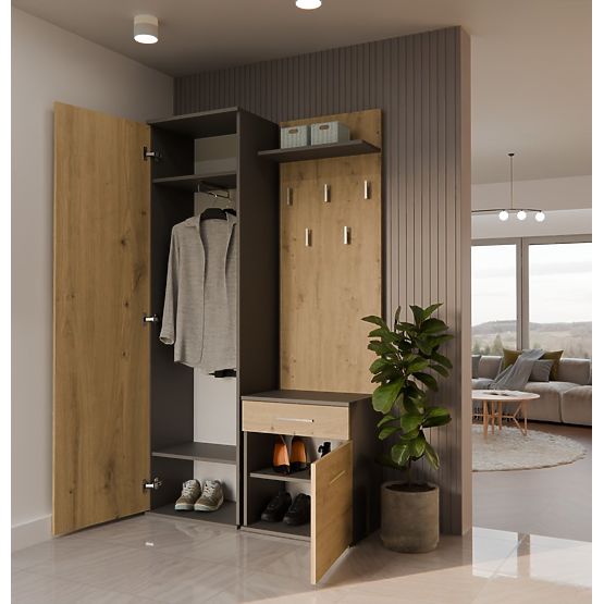 Kleiderschrank DUO ANTHRAZIT ARTISAN