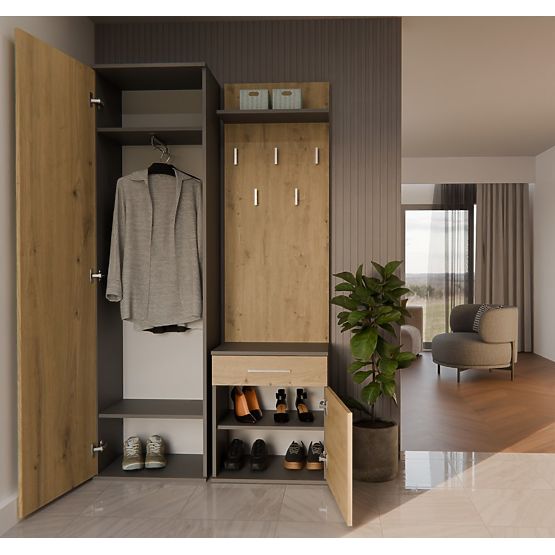 Kleiderschrank DUO ANTHRAZIT ARTISAN