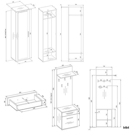 Kleiderschrank DUO ANTHRAZIT ARTISAN