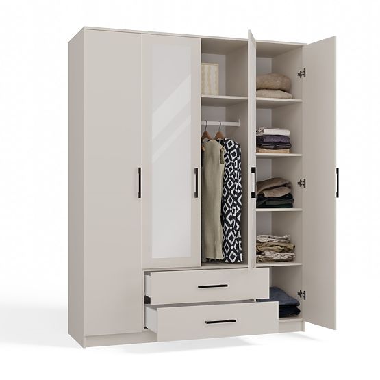 Kleiderschrank Romana 160 X 205 SPIEGEL KASCHMIR BEIGE