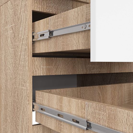 KLEIDERSCHRANK STAR S 60 cm 2 TÜREN 2 SCHUBLADEN SONOMA / WEISS