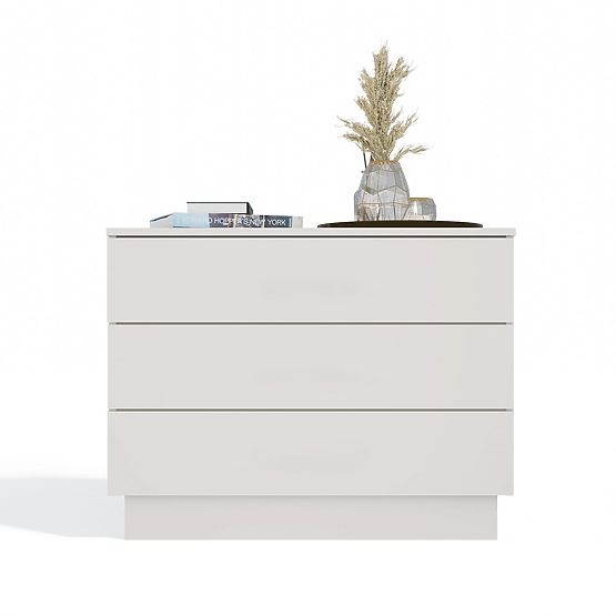 Kommode AMBER 3S Schrank 3 Schubladen für Schlafzimmer Wohnzimmer KASCHMIR Beige