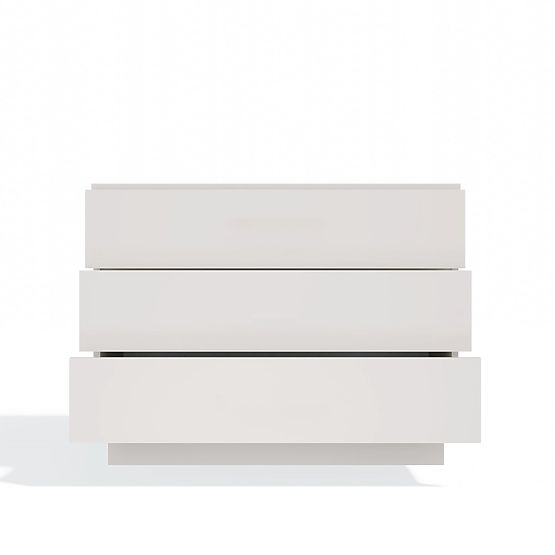 Kommode AMBER 3S Schrank 3 Schubladen für Schlafzimmer Wohnzimmer KASCHMIR Beige