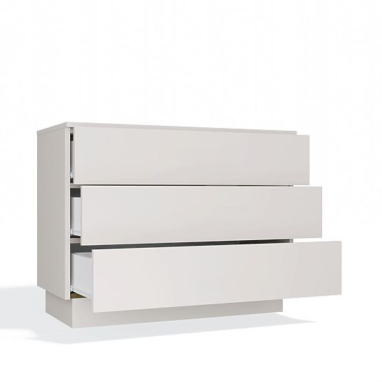 Kommode AMBER 3S Schrank 3 Schubladen für Schlafzimmer Wohnzimmer KASCHMIR Beige