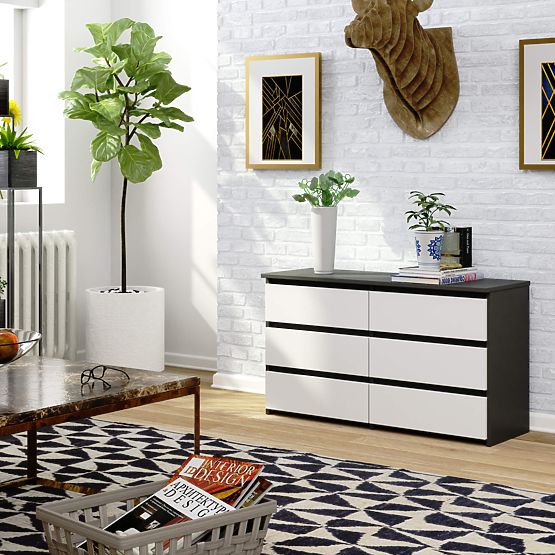 KOMMODE CL100 6SZ GRAU / WEISS