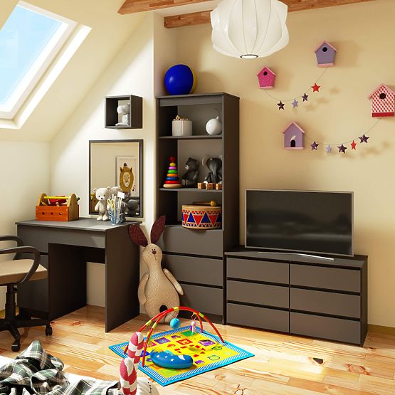 KOMMODE CL100 6SZ PK GRAU