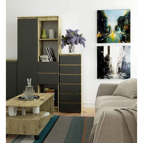 KOMMODE CL6 PK EICHE ARTISAN / GRAU